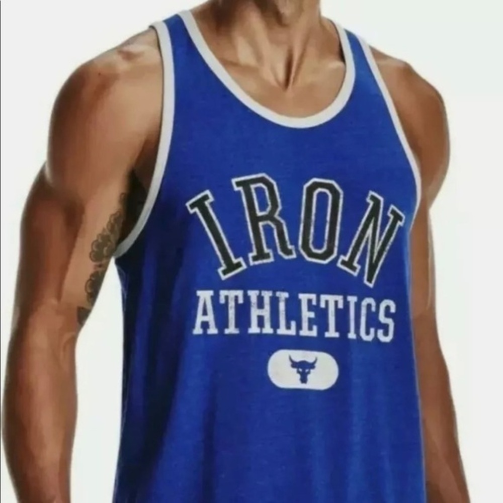 Under Armour Project Rock Iron Athletics Bull Tank 1369608-400 Men’s Size